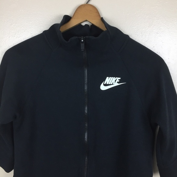 [Nike] Black Zip Up 3/4 Sleeve Activewear Sweatshirt - Picture 2 of 7